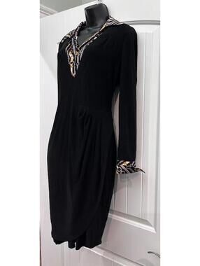 ✨ 2000's Cache Chain Print Silk-Lined Dress — Size 10